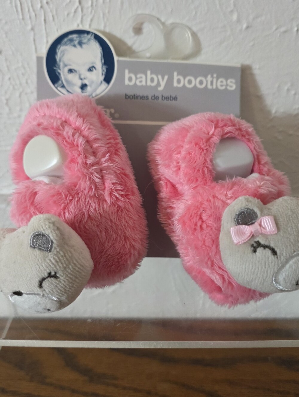 Gerber Baby Girl Pink Kitty Cat Booties 0-6 Months Plush NWT